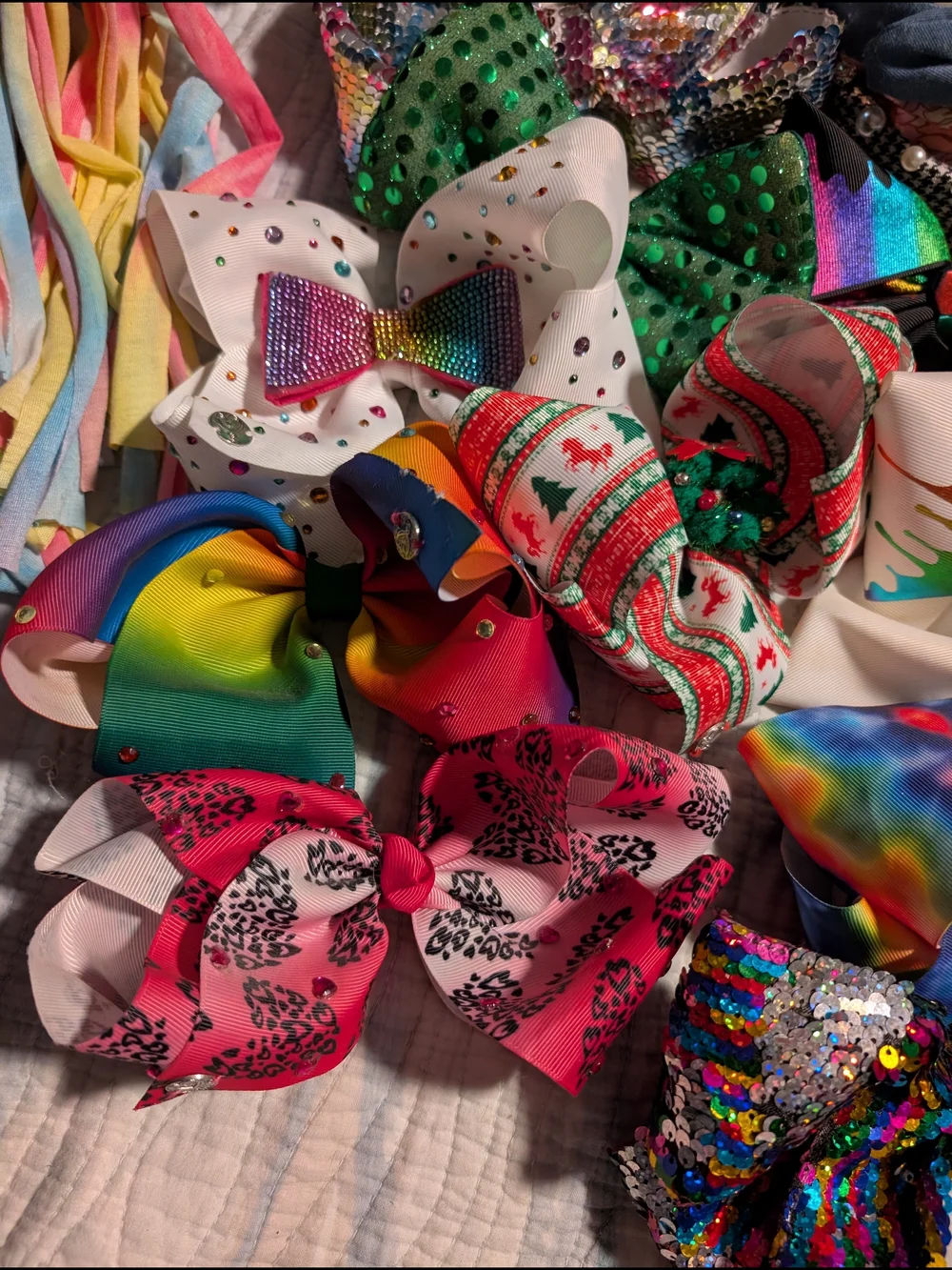 JoJo Siwa Rainbow Sequin & Patterned Hair Bow Bundle - Multicolor